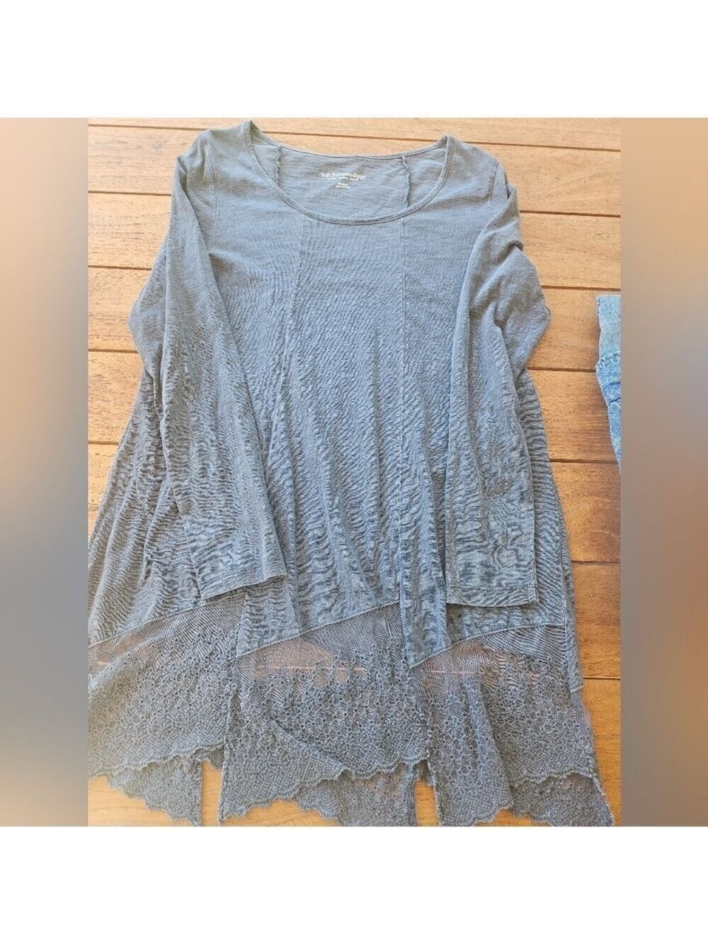 Soft Surroundings Weeping Willow Linley Lace Hem Tunic Size M